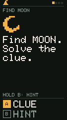 The Stone’s actual screen: Find Moon. Solve the clue.